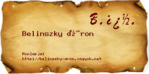 Belinszky Áron névjegykártya